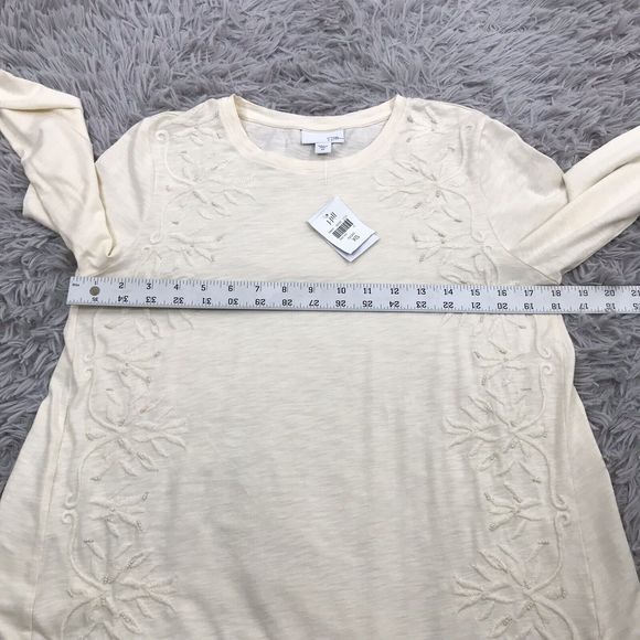 J. Jill XS Ivory Embroidered & Beaded Knit Tunic New - Picture 7 of 9